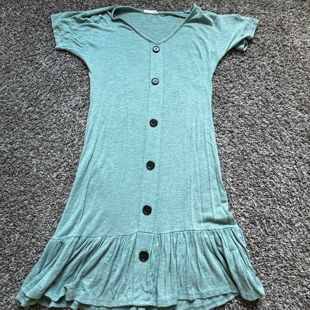 Green Ruffled Tiered Mini Sundress